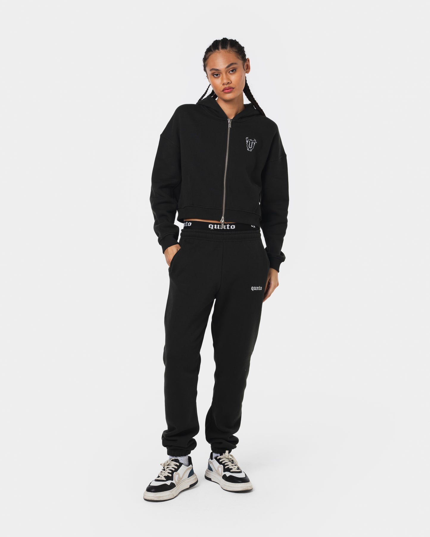 W CROPPED CARDIGAN BLACK