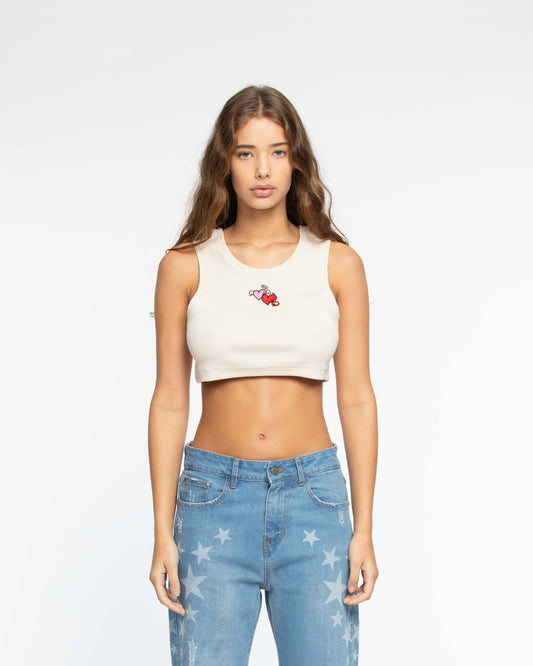 Toxic Love Crop Top Cream W
