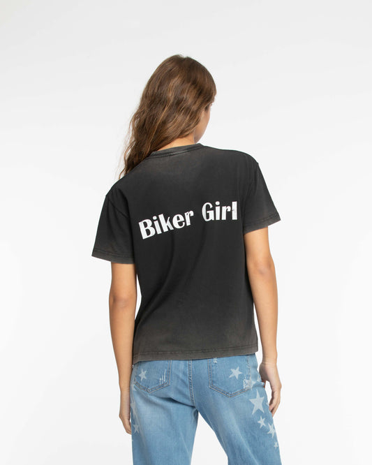 BIKER GIRL T-SHIRT BLACK