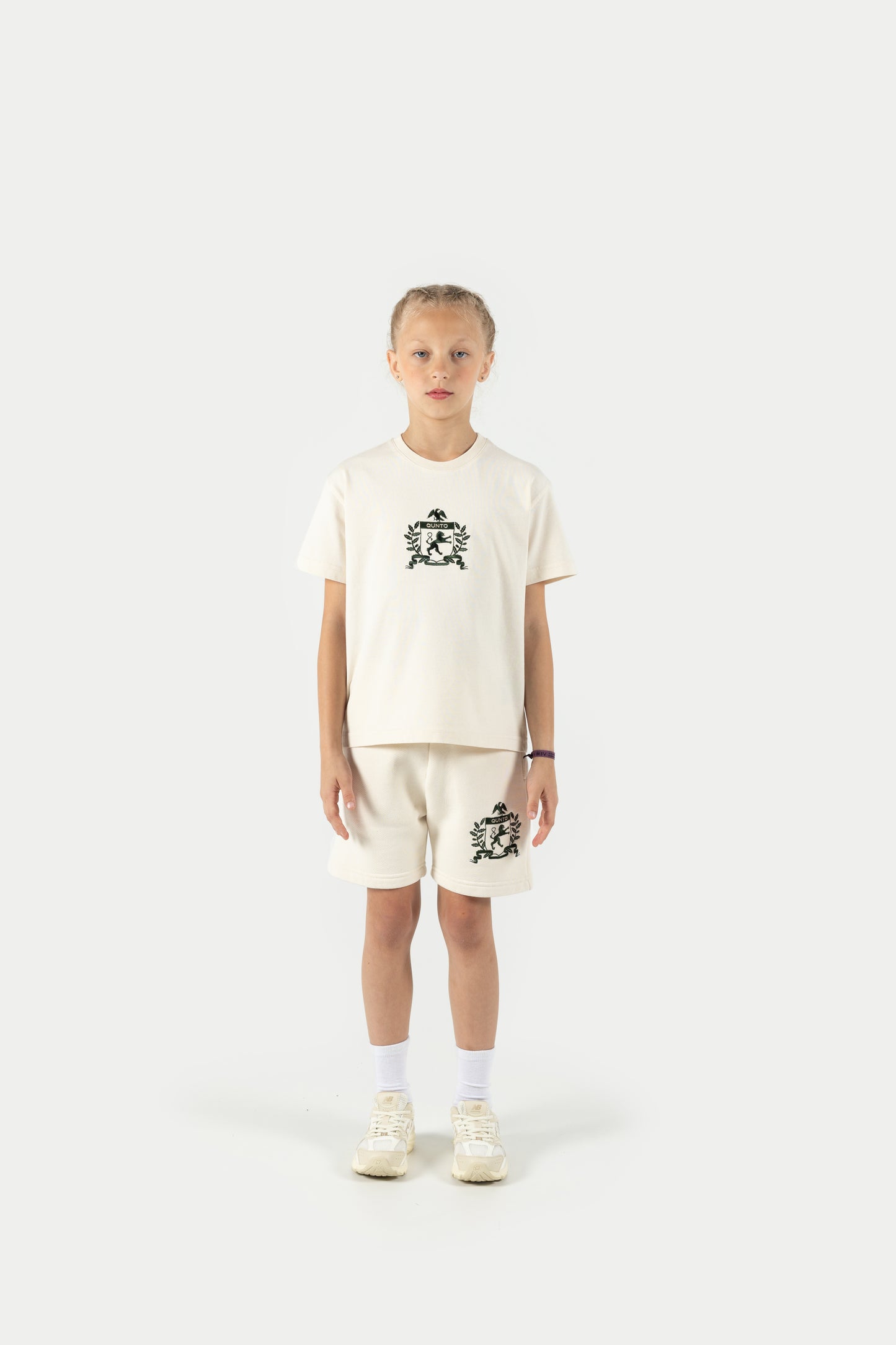 Qunto Crest T-Shirt Cream Kids