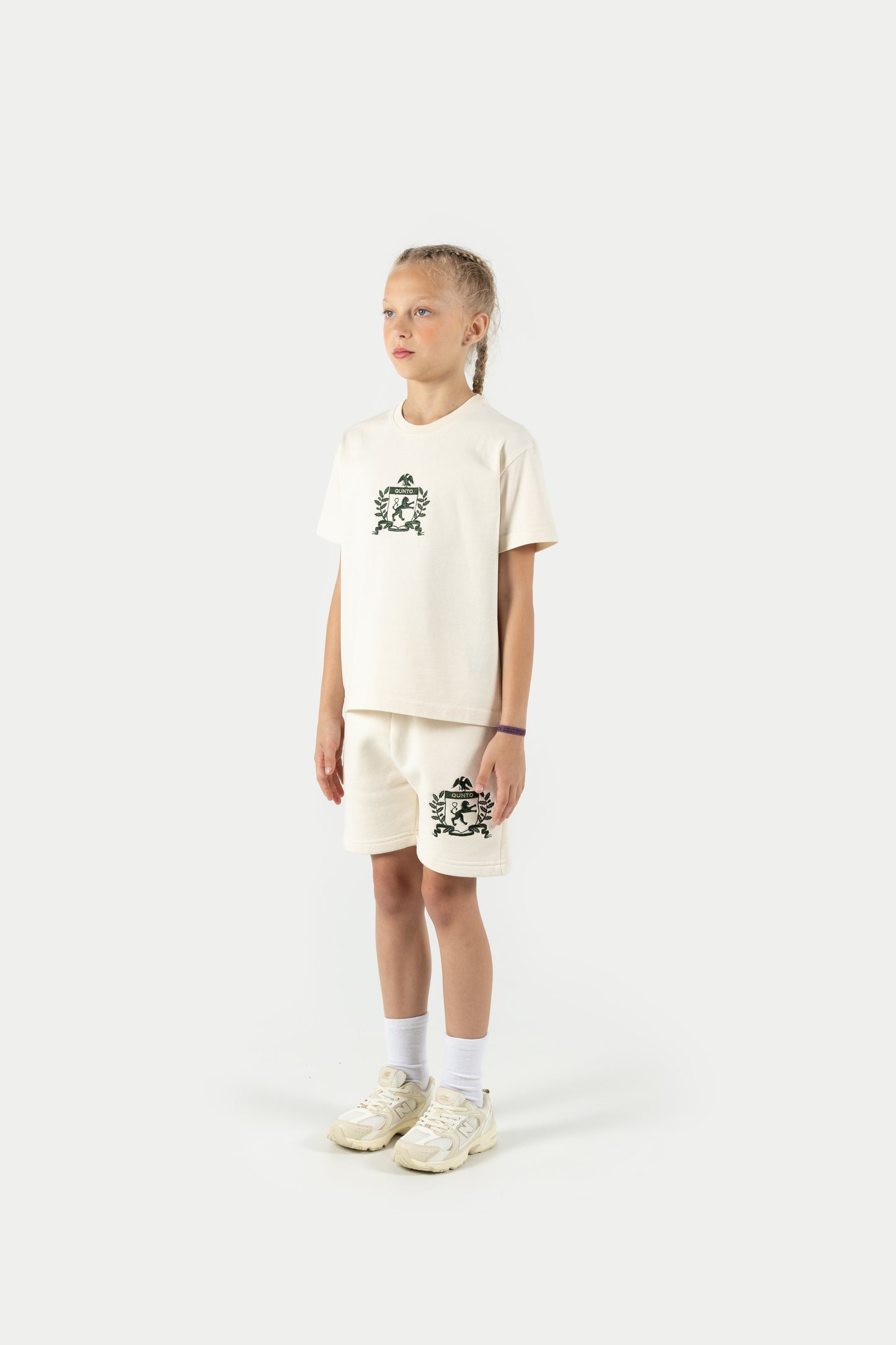 Qunto Crest T-Shirt Cream Kids