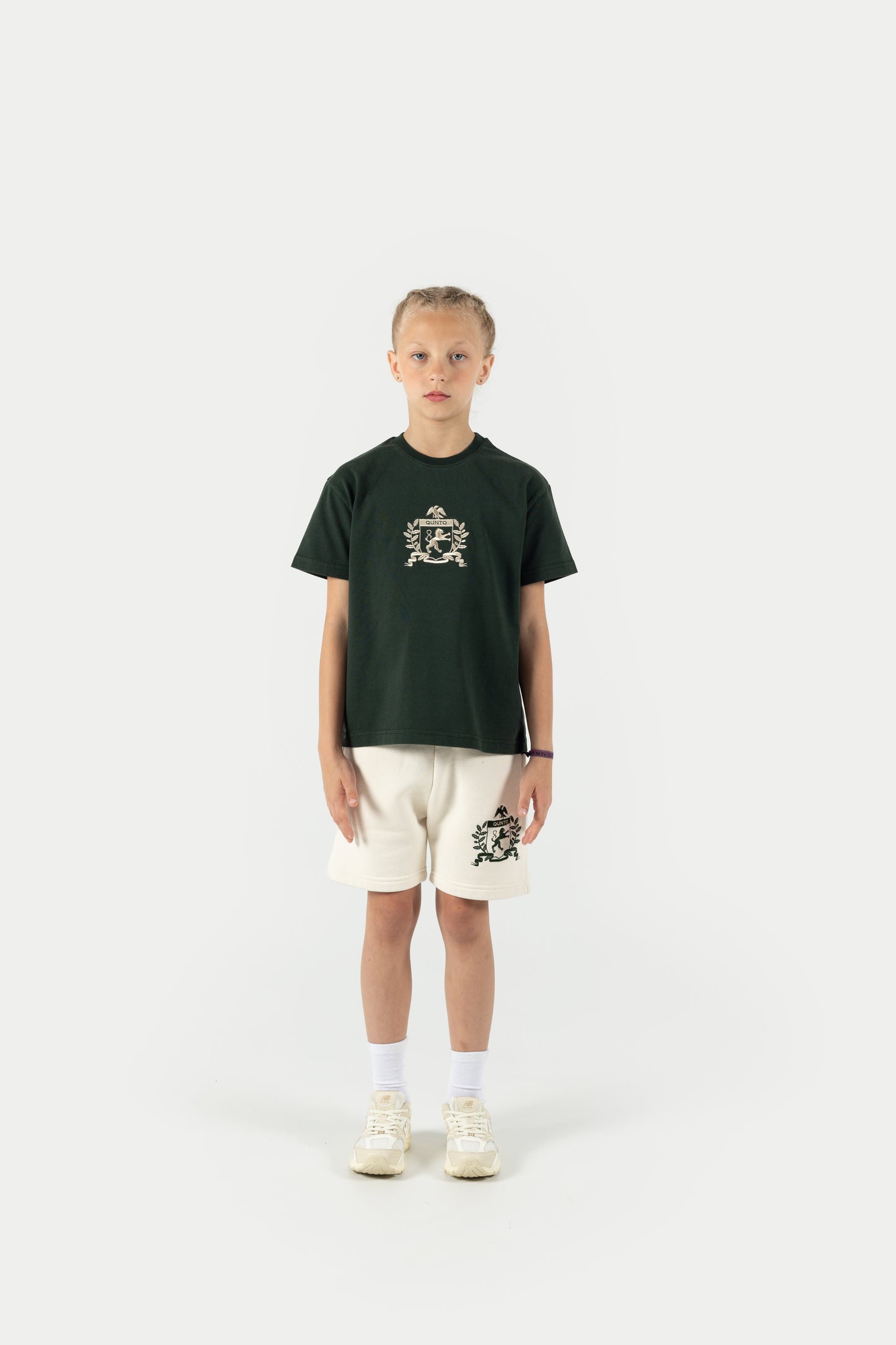 Qunto Crest T-Shirt Green Kids