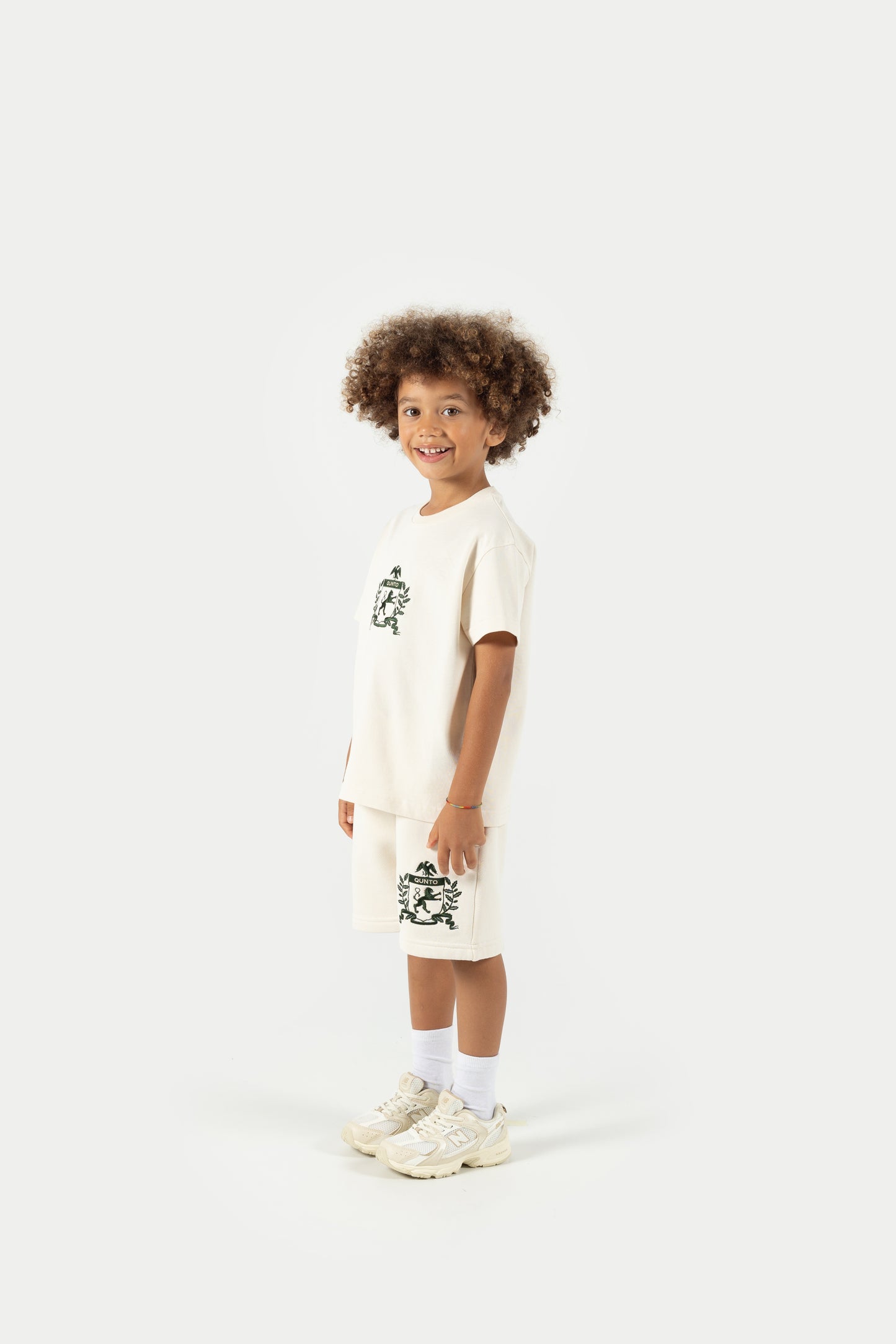 Qunto Crest T-Shirt Cream Kids
