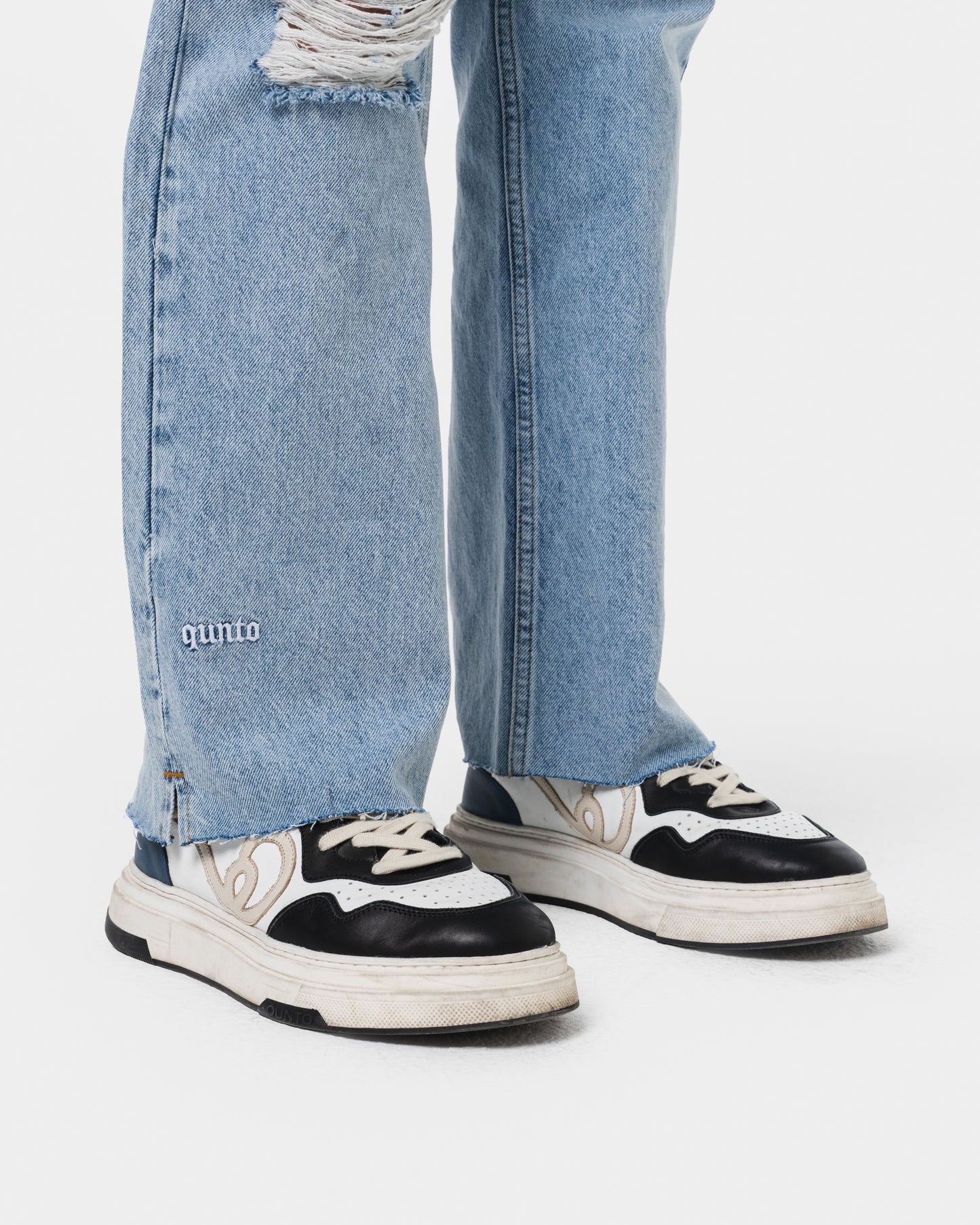 W RIPPED JEANS BLUE