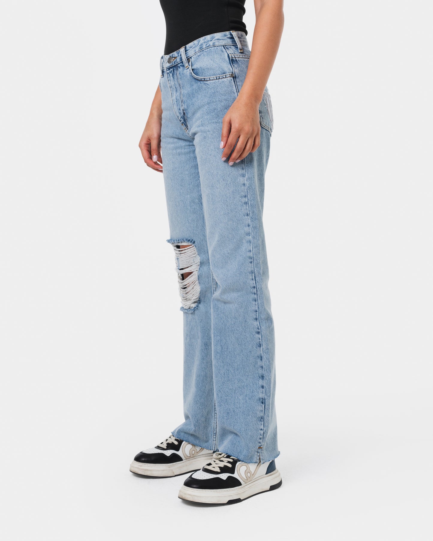 W RIPPED JEANS BLUE