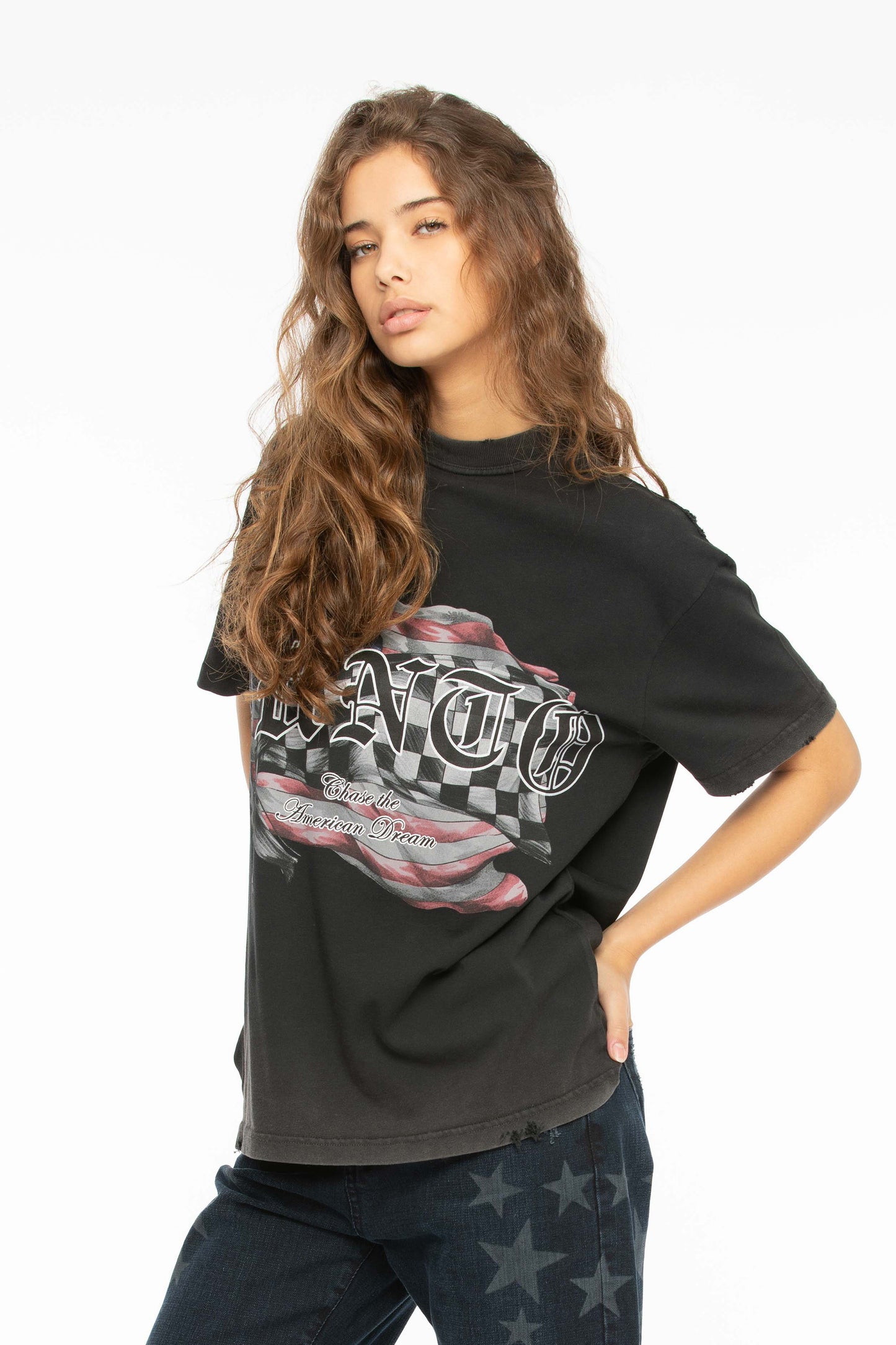 American Flags T-Shirt Black