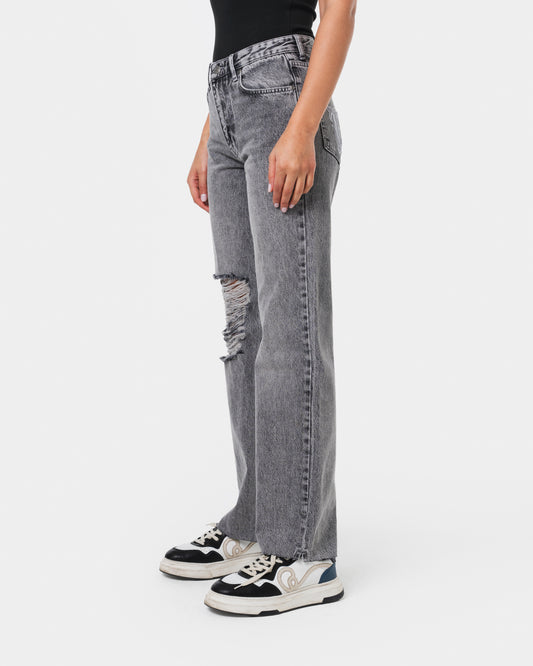 W RIPPED JEANS GREY