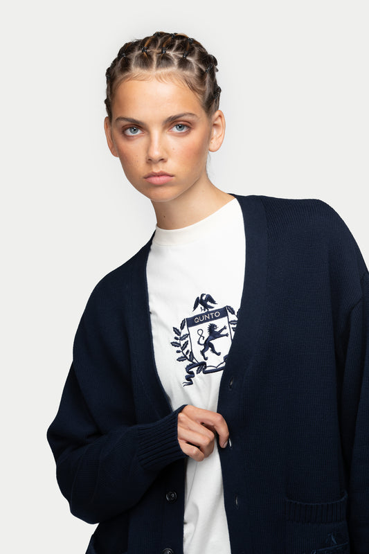 Crest Blue Cardigan