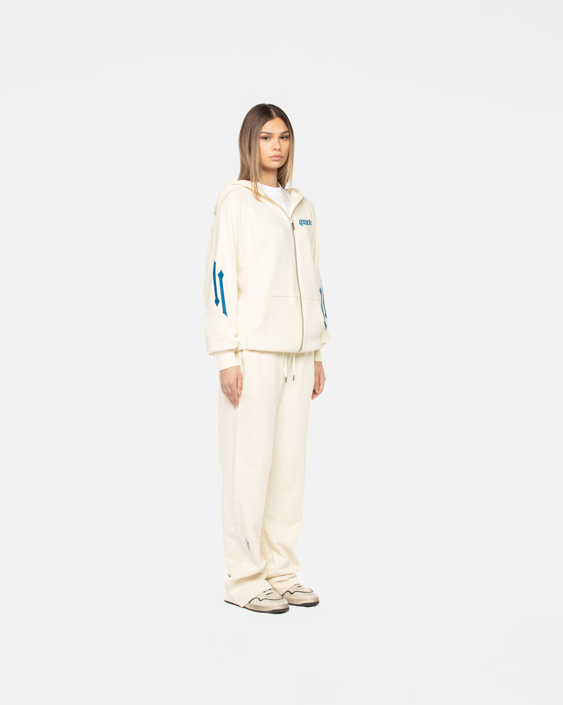 Zipper Hoodie Arrows Cream