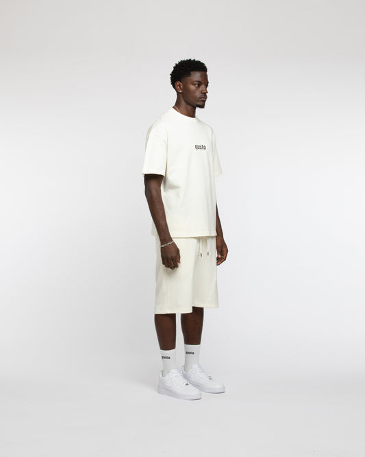 QUNTO LOGO SHORTS CREAM