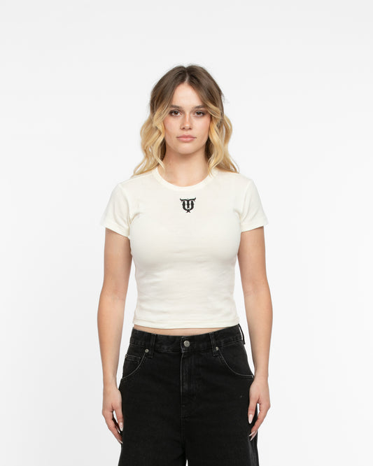 W ESSENTIALS BABY TEE WHITE