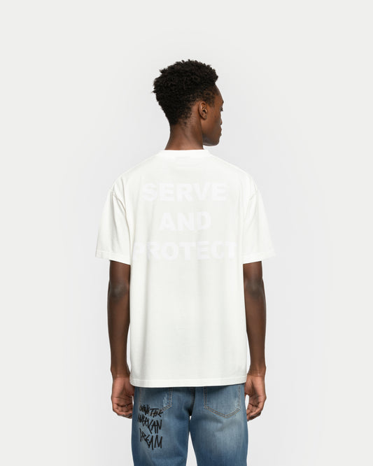 SERVE AND PROTECT T-SHIRT WHITE