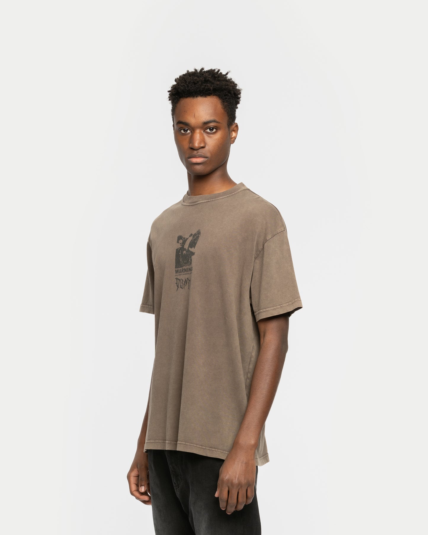 Warning T-Shirt Mad Brown