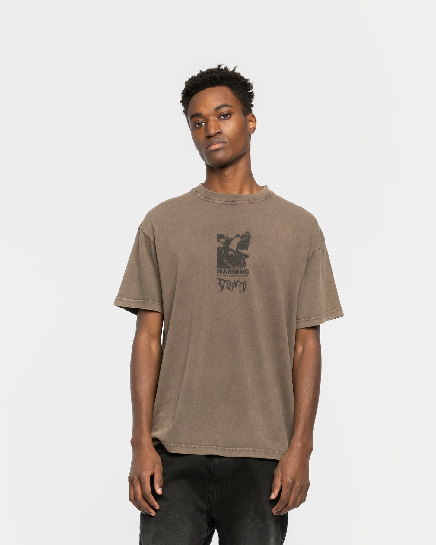 Warning T-Shirt Mad Brown
