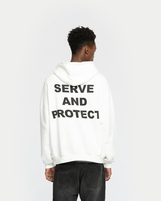 Serve and Protect Hoodie White