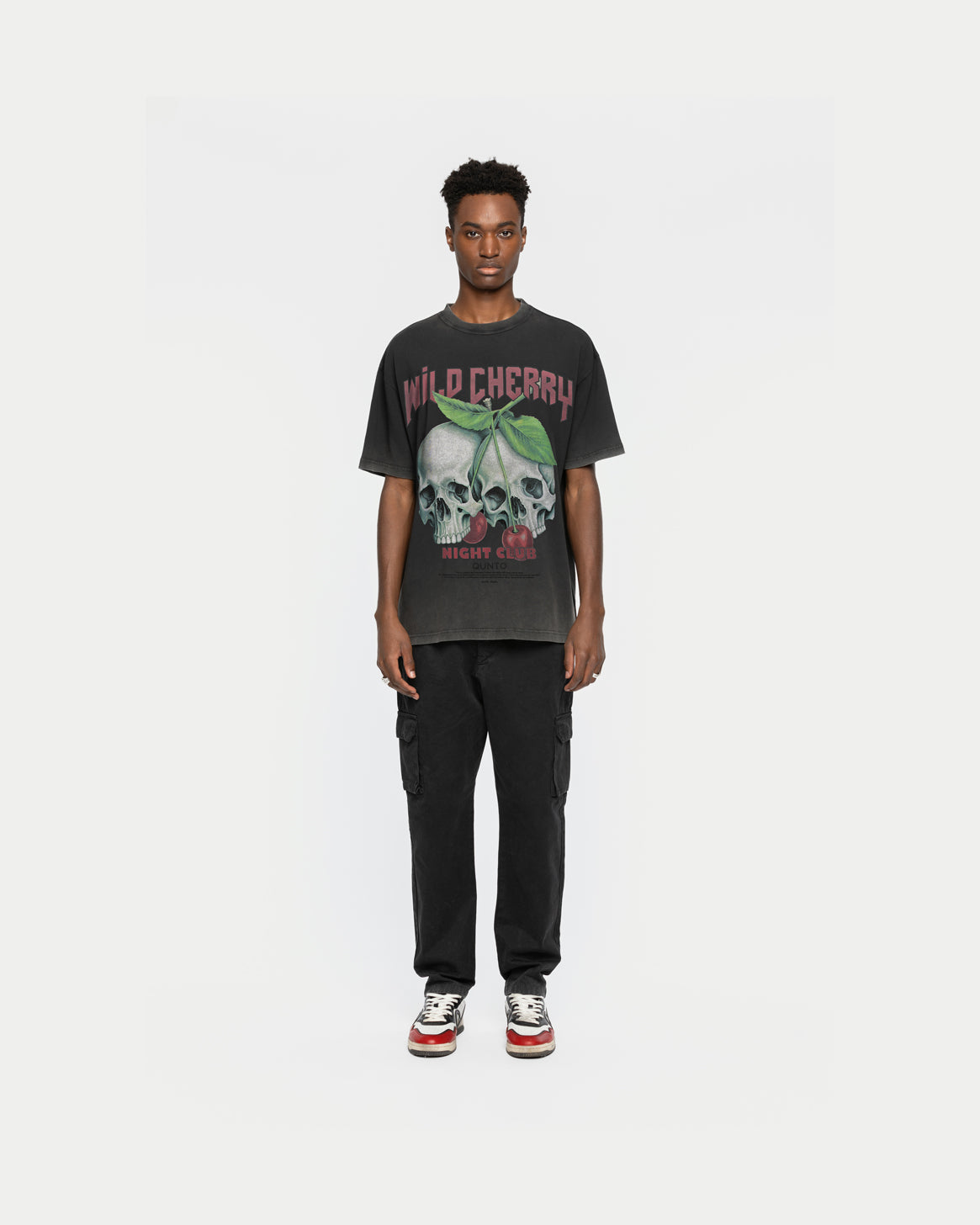 Wild Cherry Front T-Shirt Black