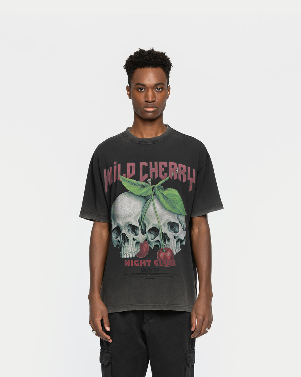 Wild Cherry Front T-Shirt Black