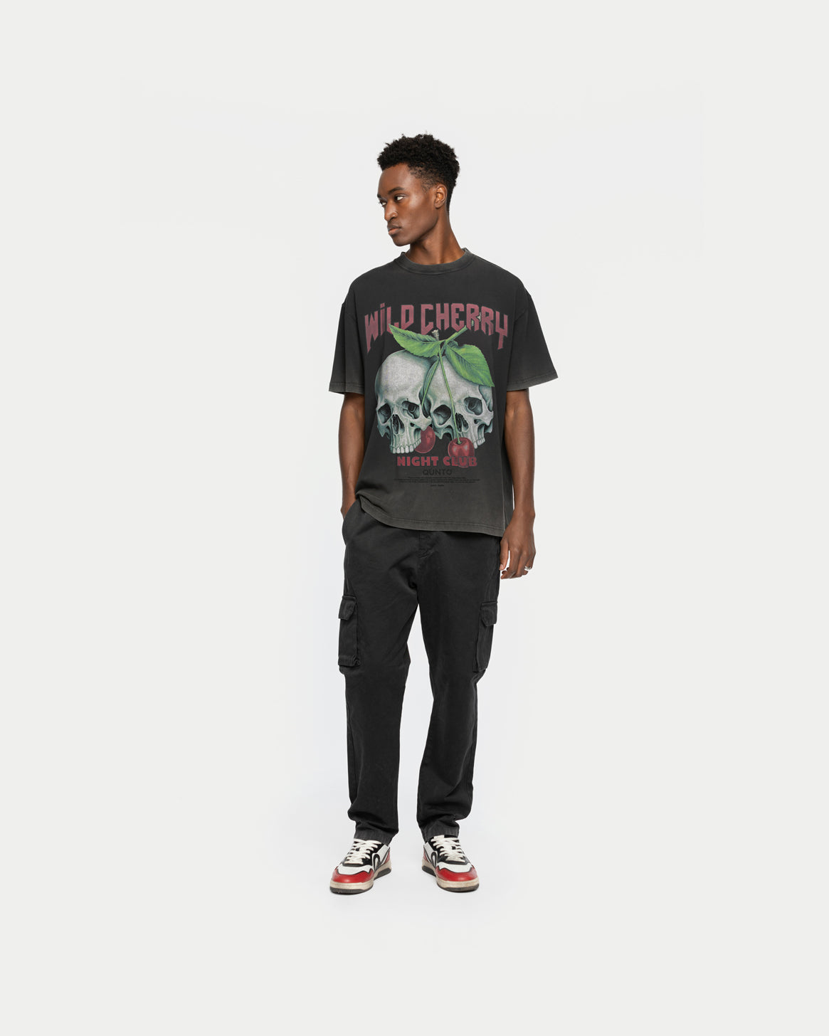 Wild Cherry Front T-Shirt Black