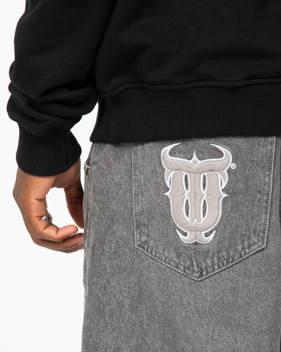 QT DENIM SHORTS GREY