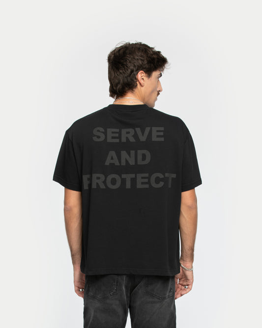 SERVE AND PROTECT T-SHIRT BLACK