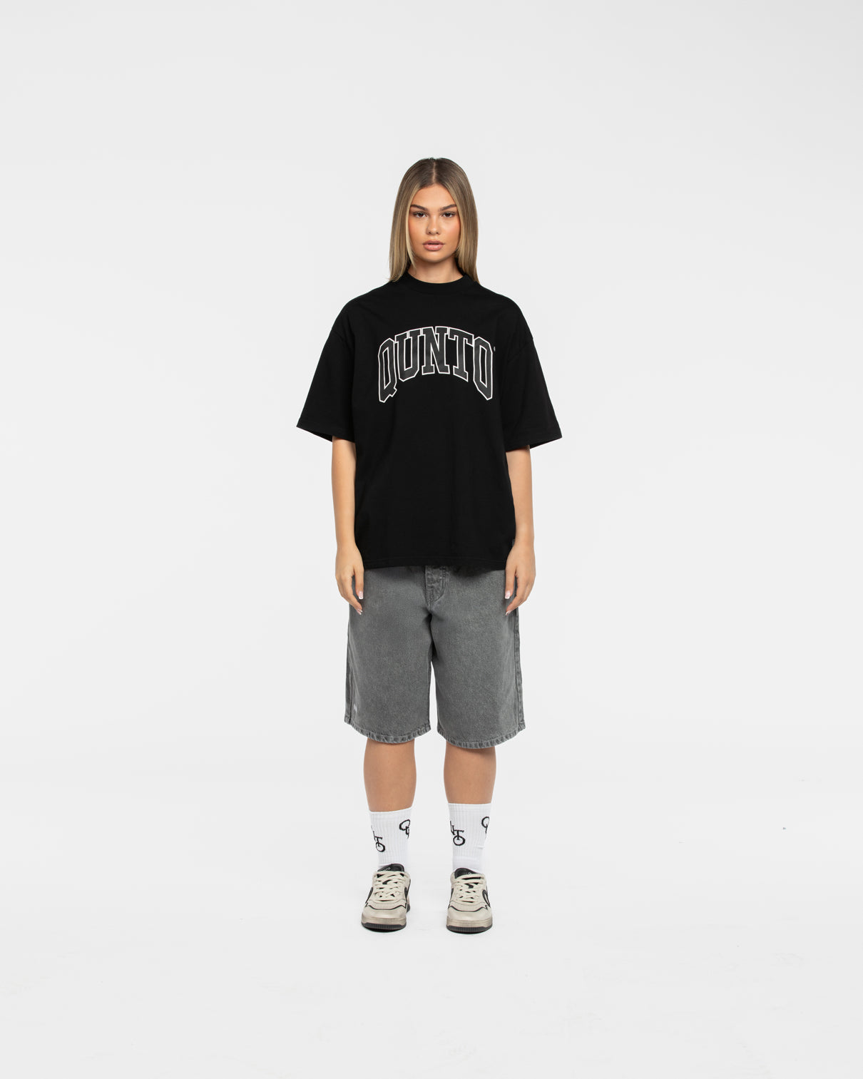 QT DENIM SHORTS GREY