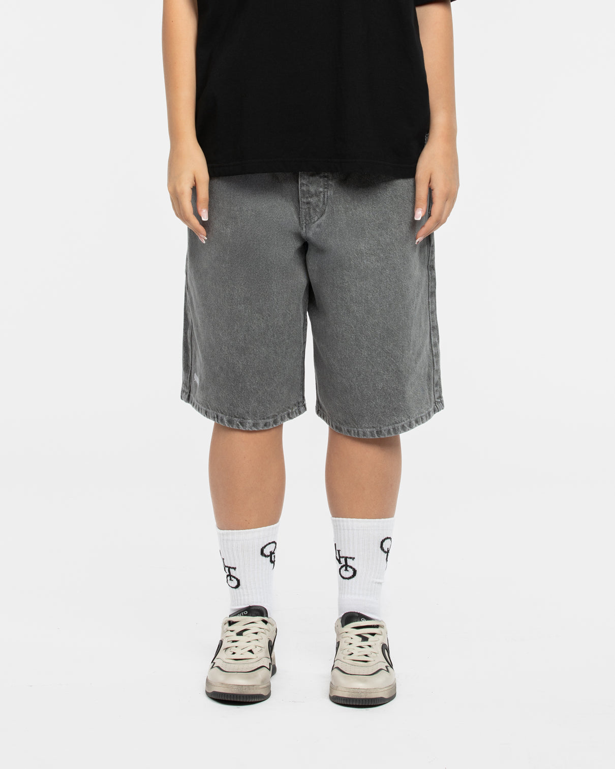 QT DENIM SHORTS GREY