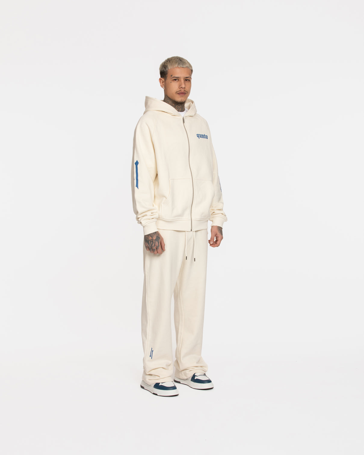 Zipper Hoodie Arrows Cream