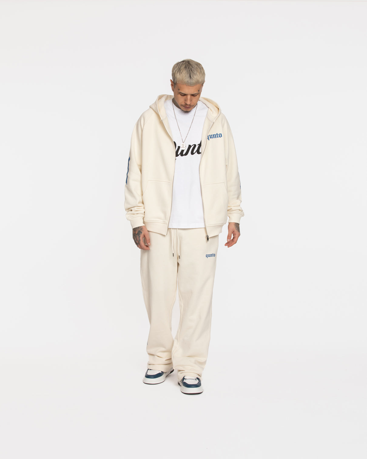 Zipper Hoodie Arrows Cream