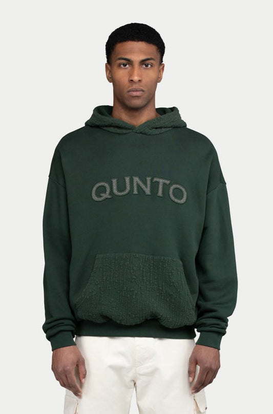 Qunto Mesh Logo Hoodie Green