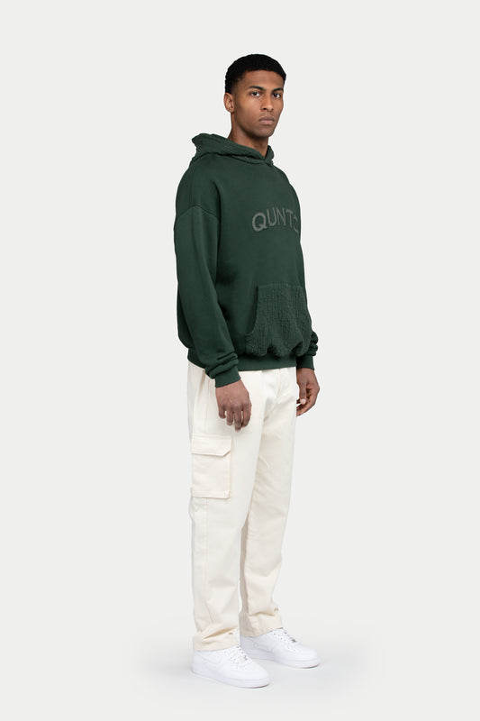 Qunto Mesh Logo Hoodie Green