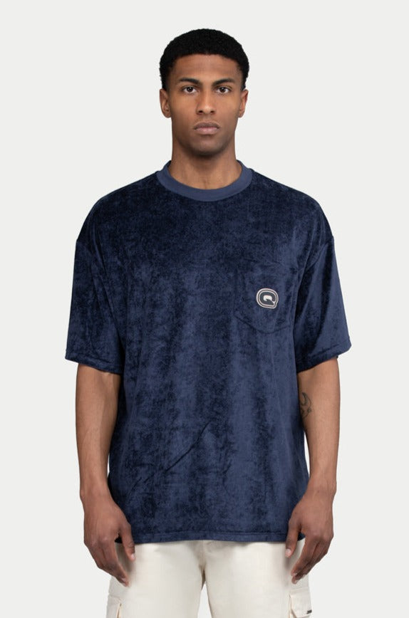 Q Rubber Velvet T-Shirt Blue