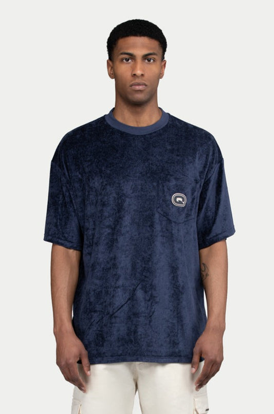 Q Rubber Velvet T-Shirt Blue