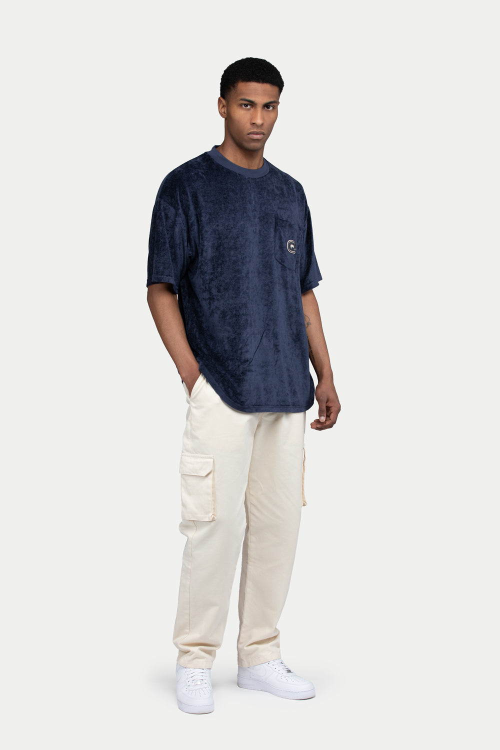 Q Rubber Velvet T-Shirt Blue