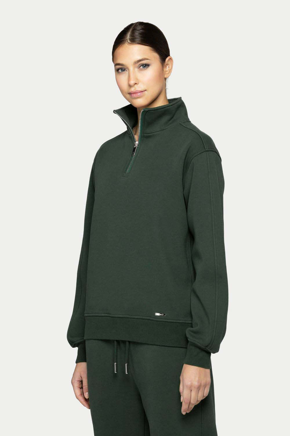 Super Heavy Half Zip Green