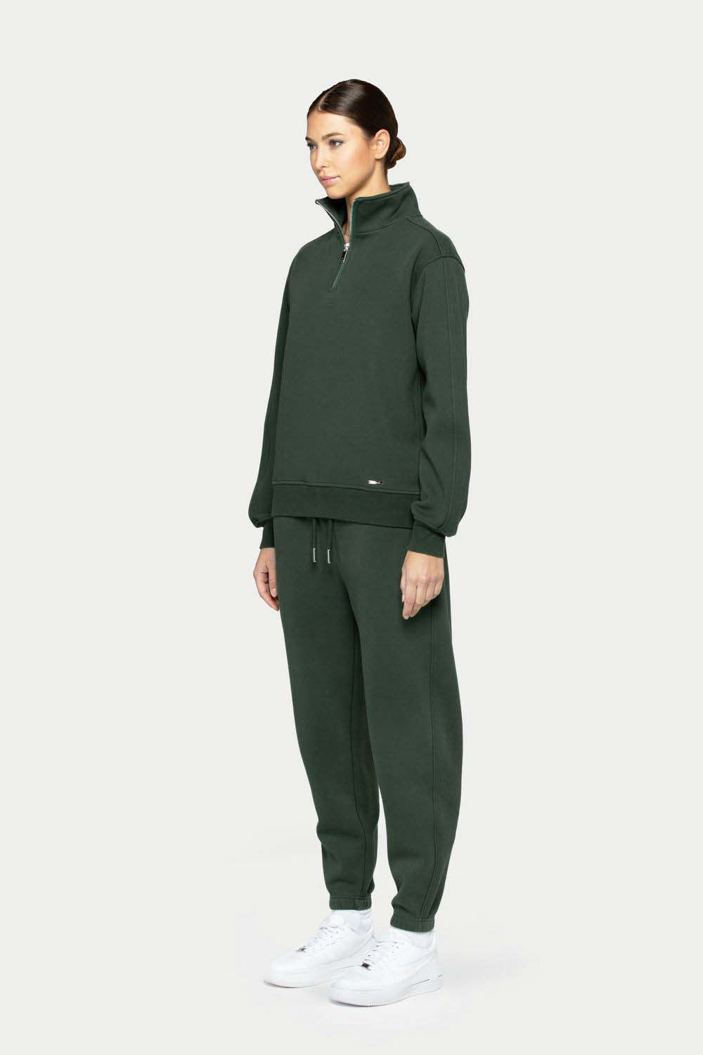 Super Heavy Half Zip Green