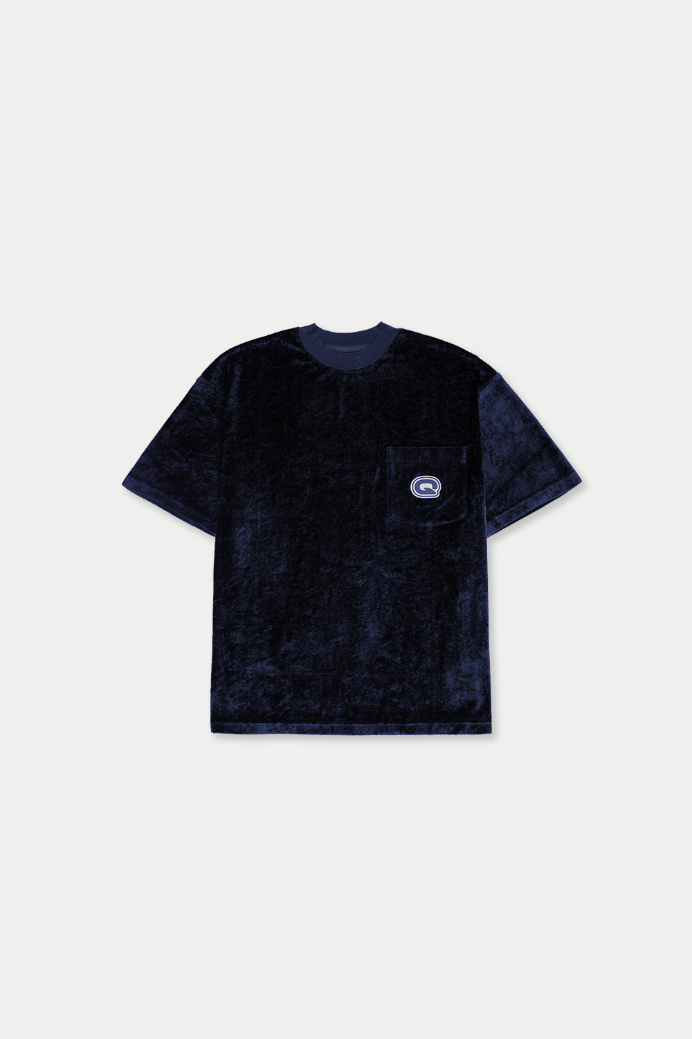 Q Rubber Velvet T-Shirt Blue