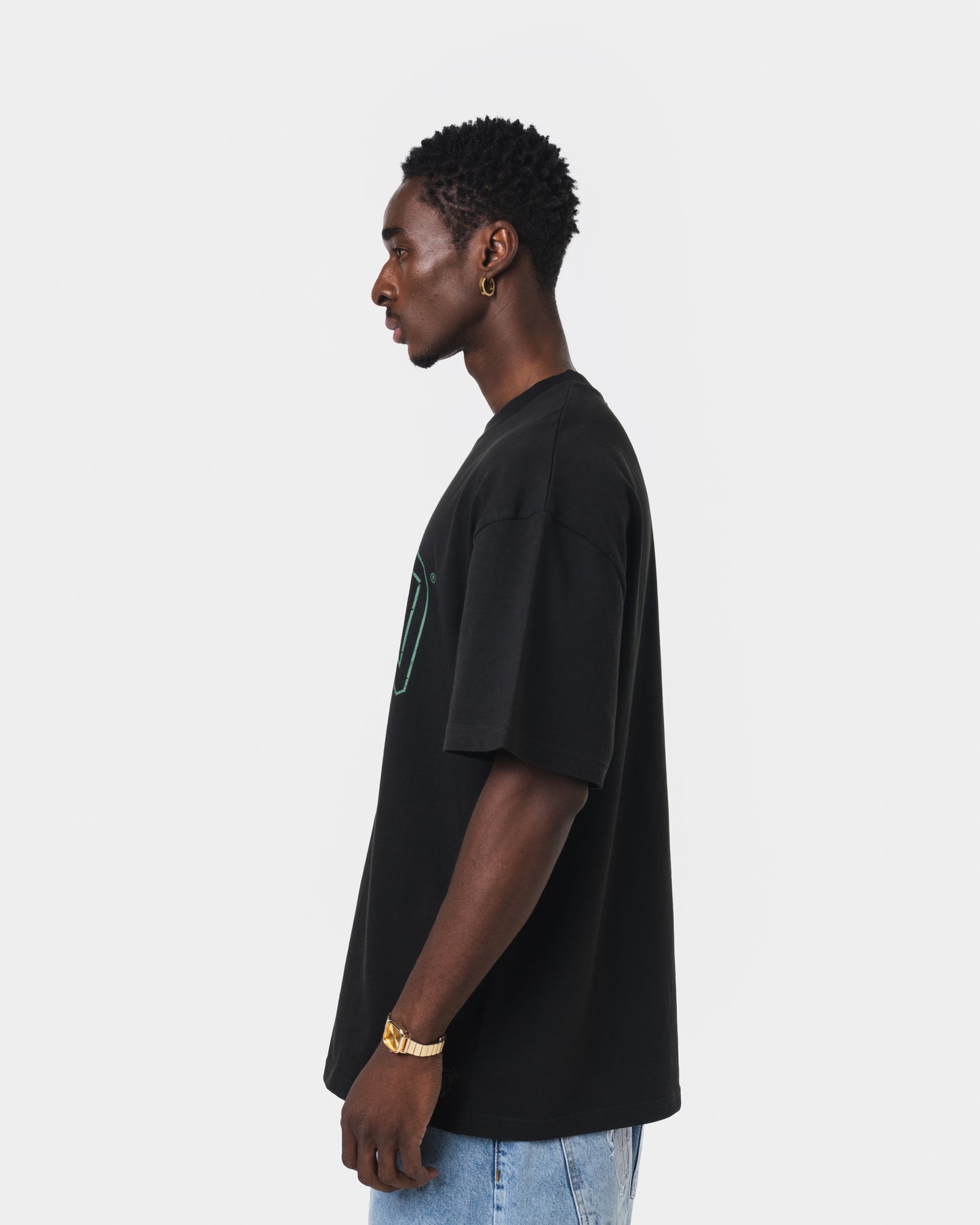 QUNTO GREEN OUTLINER TSHIRT