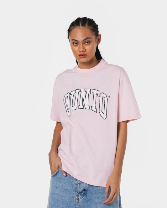 QUNTO WHITE ON PINK TSHIRT