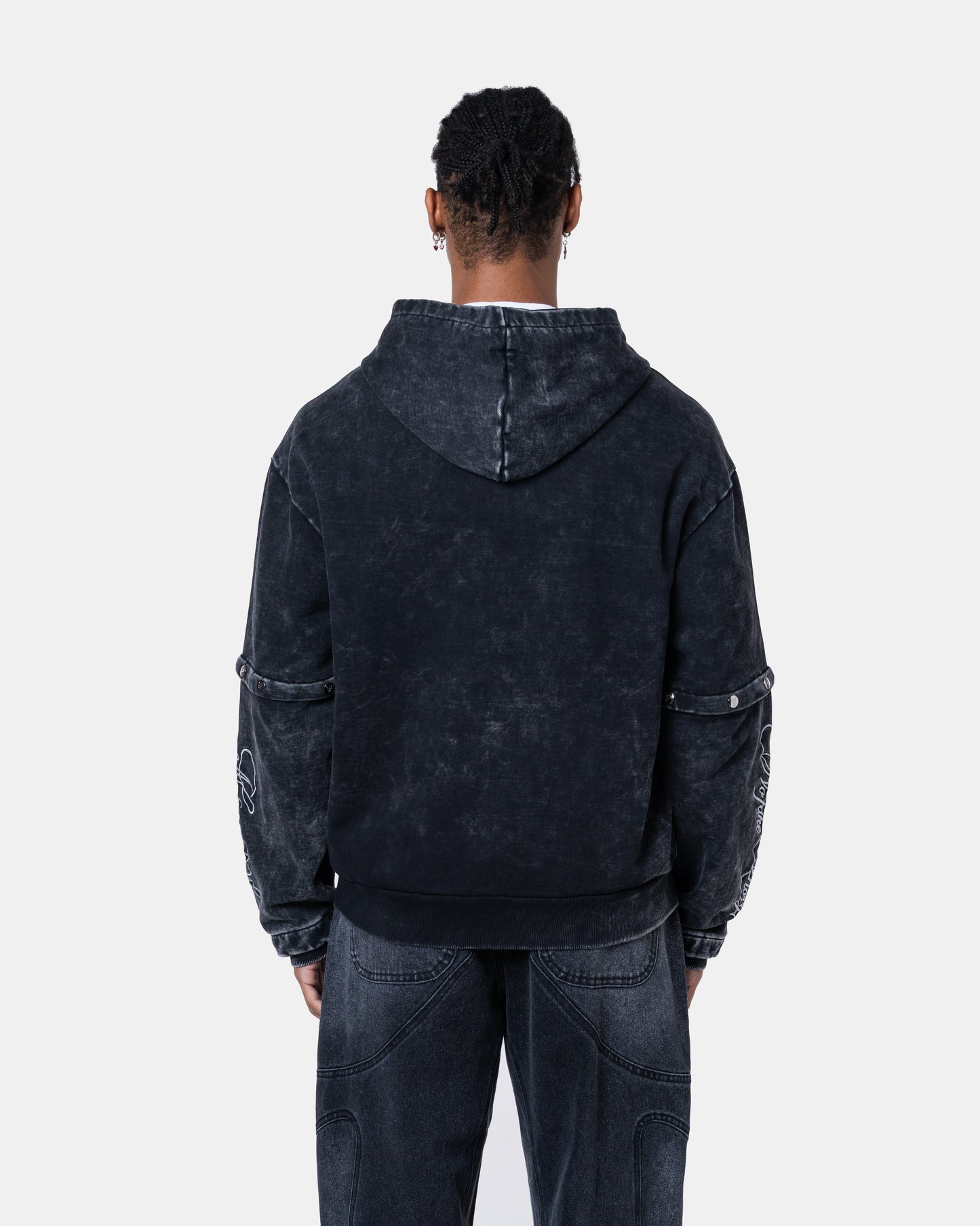 GRAFITI ZIPPER HOODIE BLACK