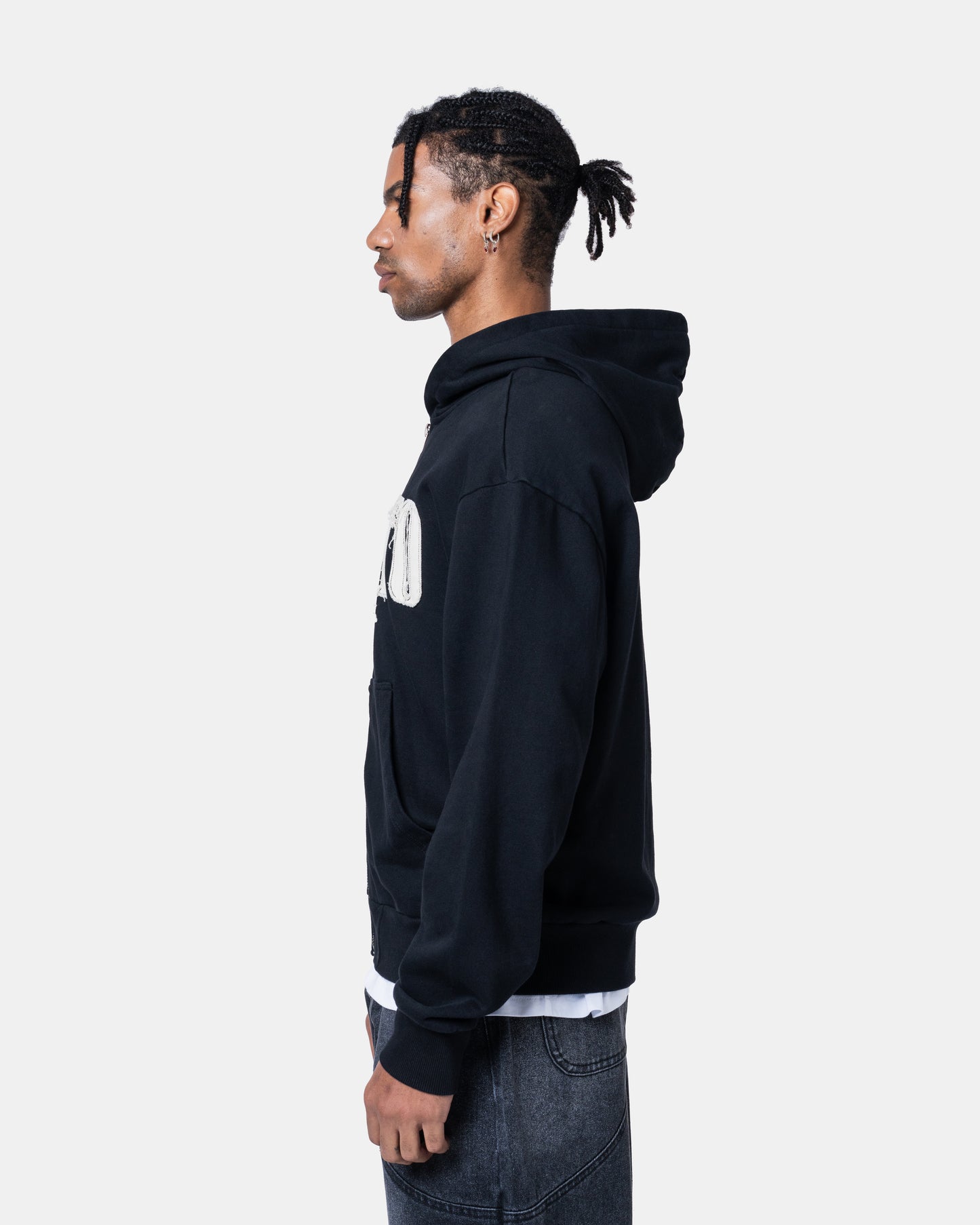 CLASSIC ZIPER HOODIE BLACK