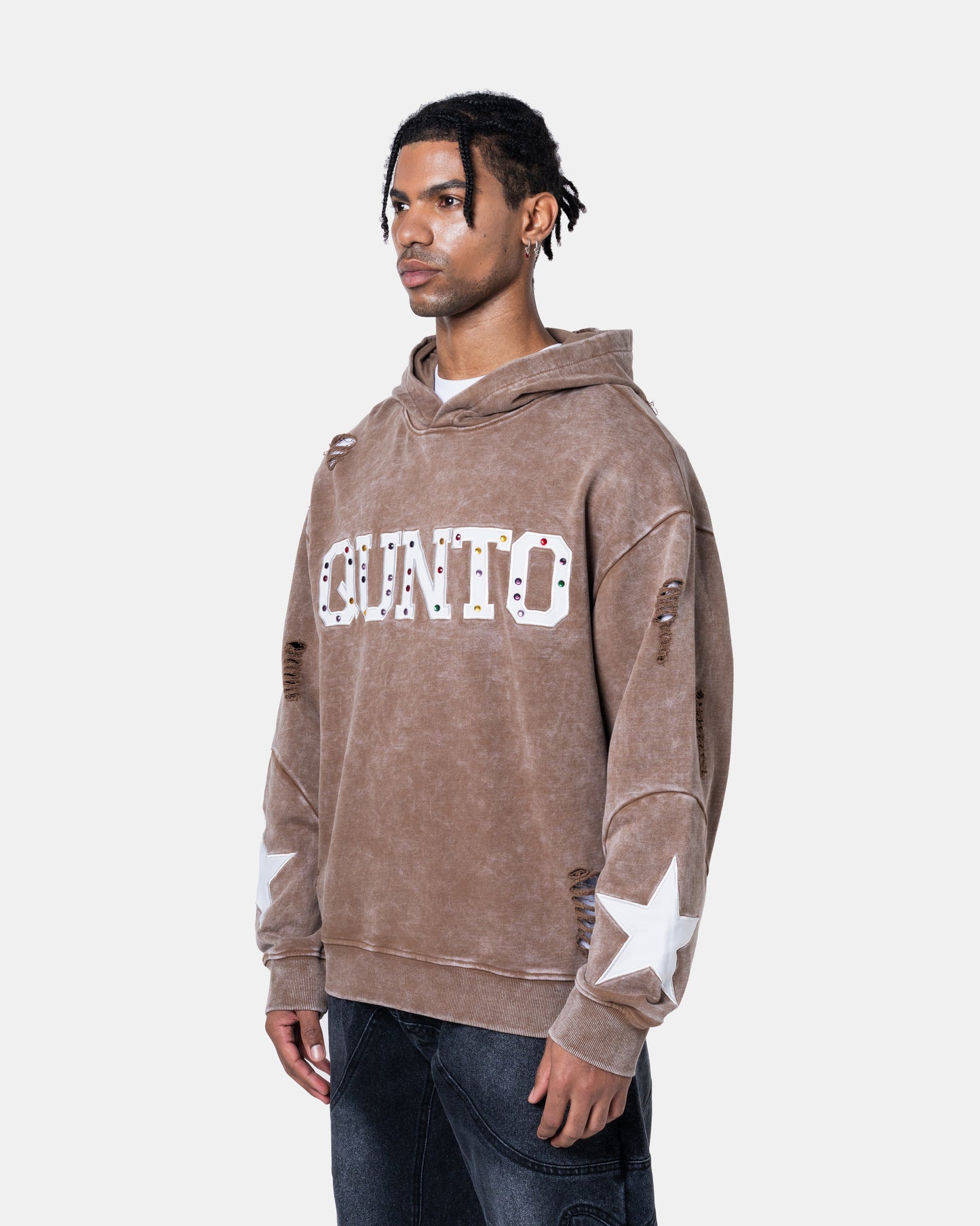 QUNTO STAR HOODIE BROWN