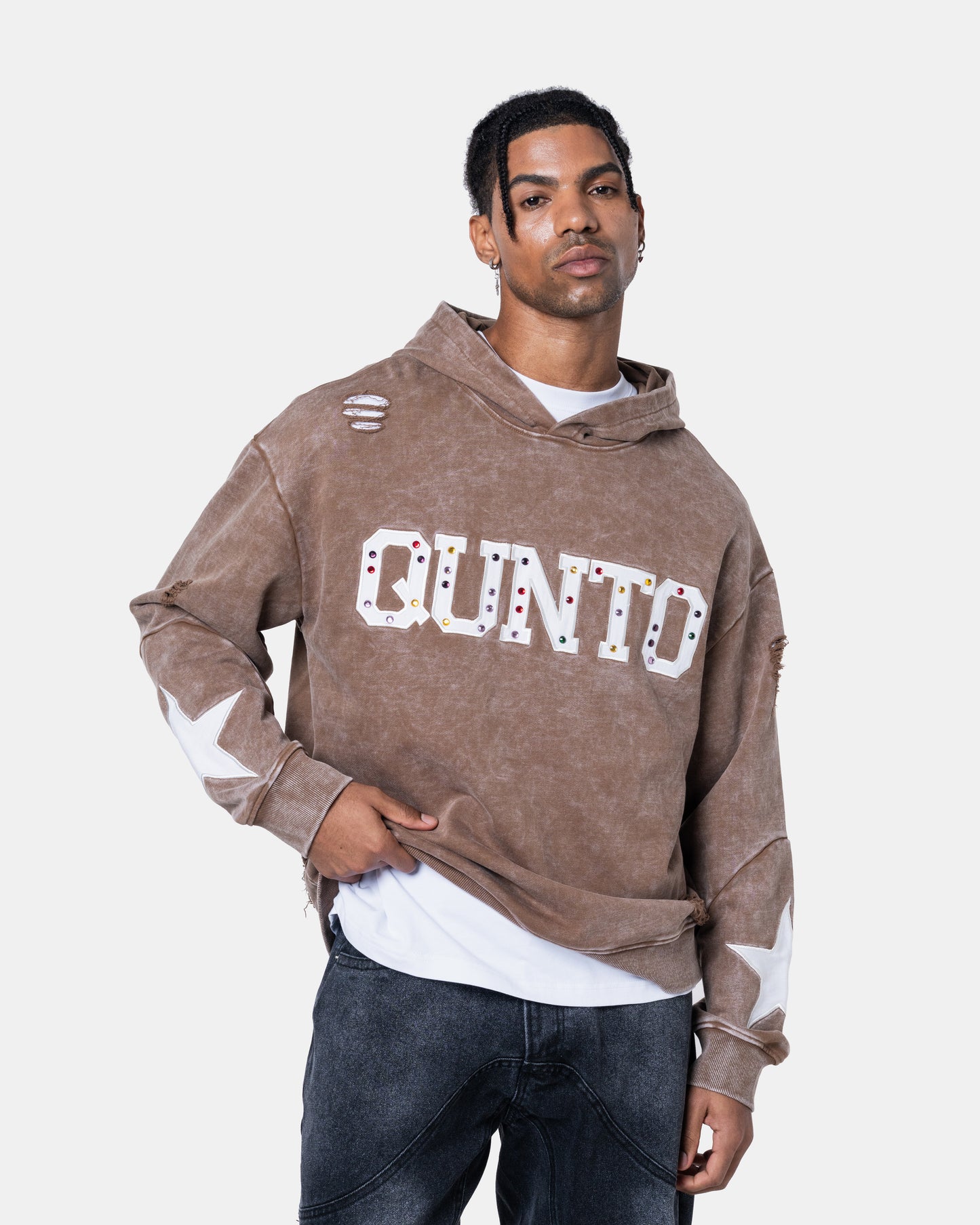 QUNTO STAR HOODIE BROWN