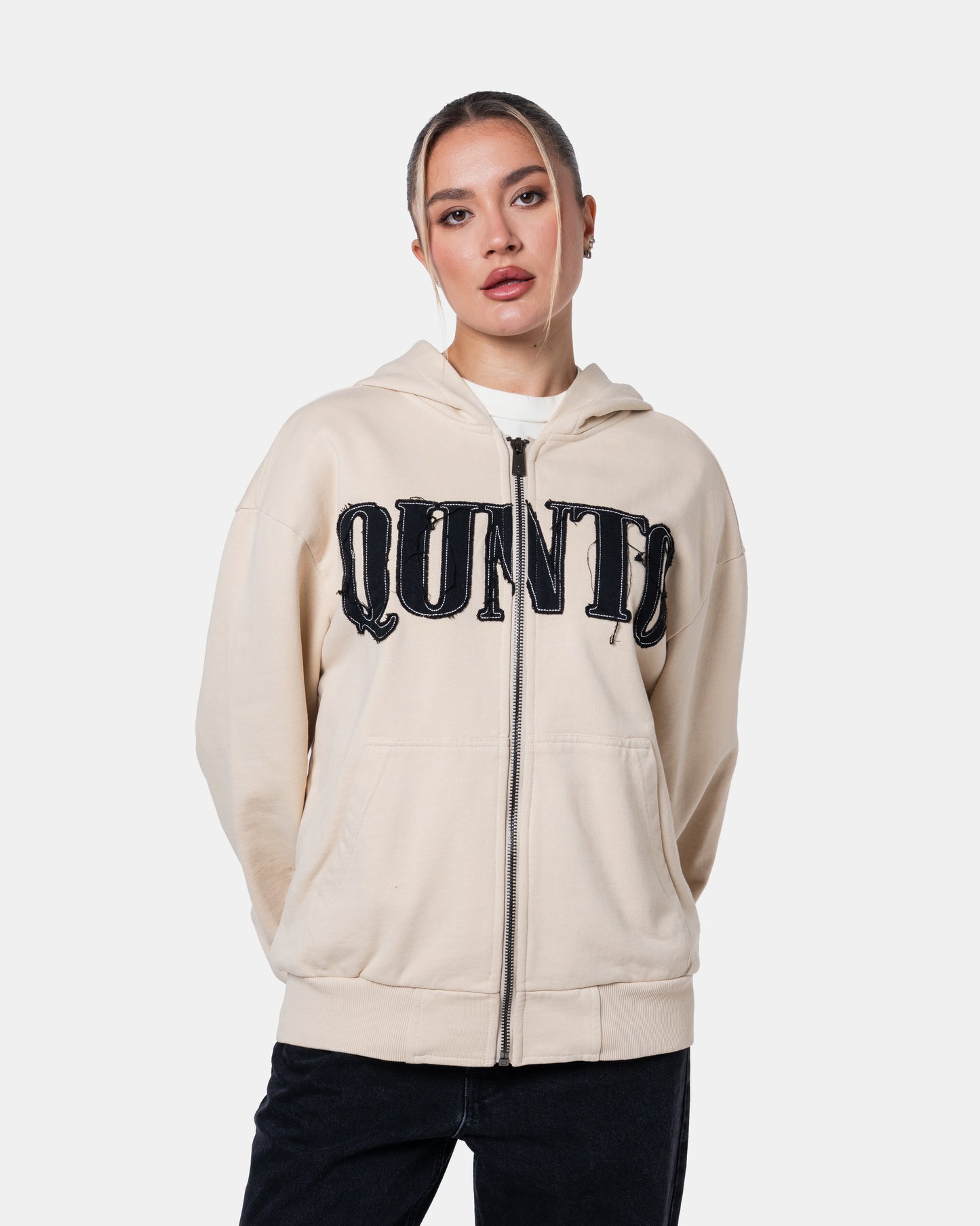 CLASSIC ZIPER HOODIE CREAM