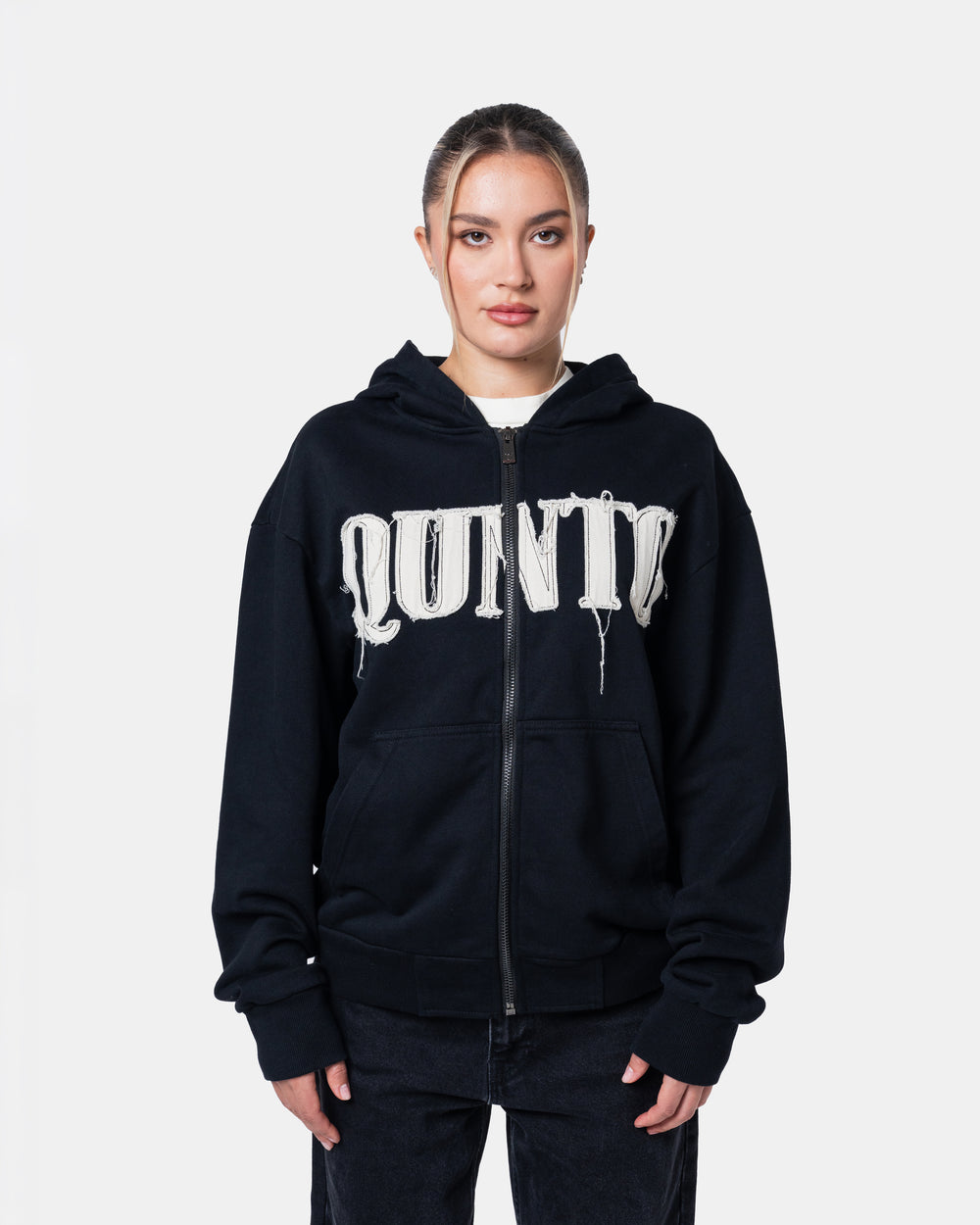 CLASSIC ZIPER HOODIE BLACK