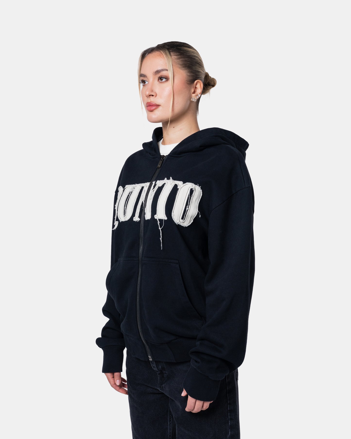 CLASSIC ZIPER HOODIE BLACK