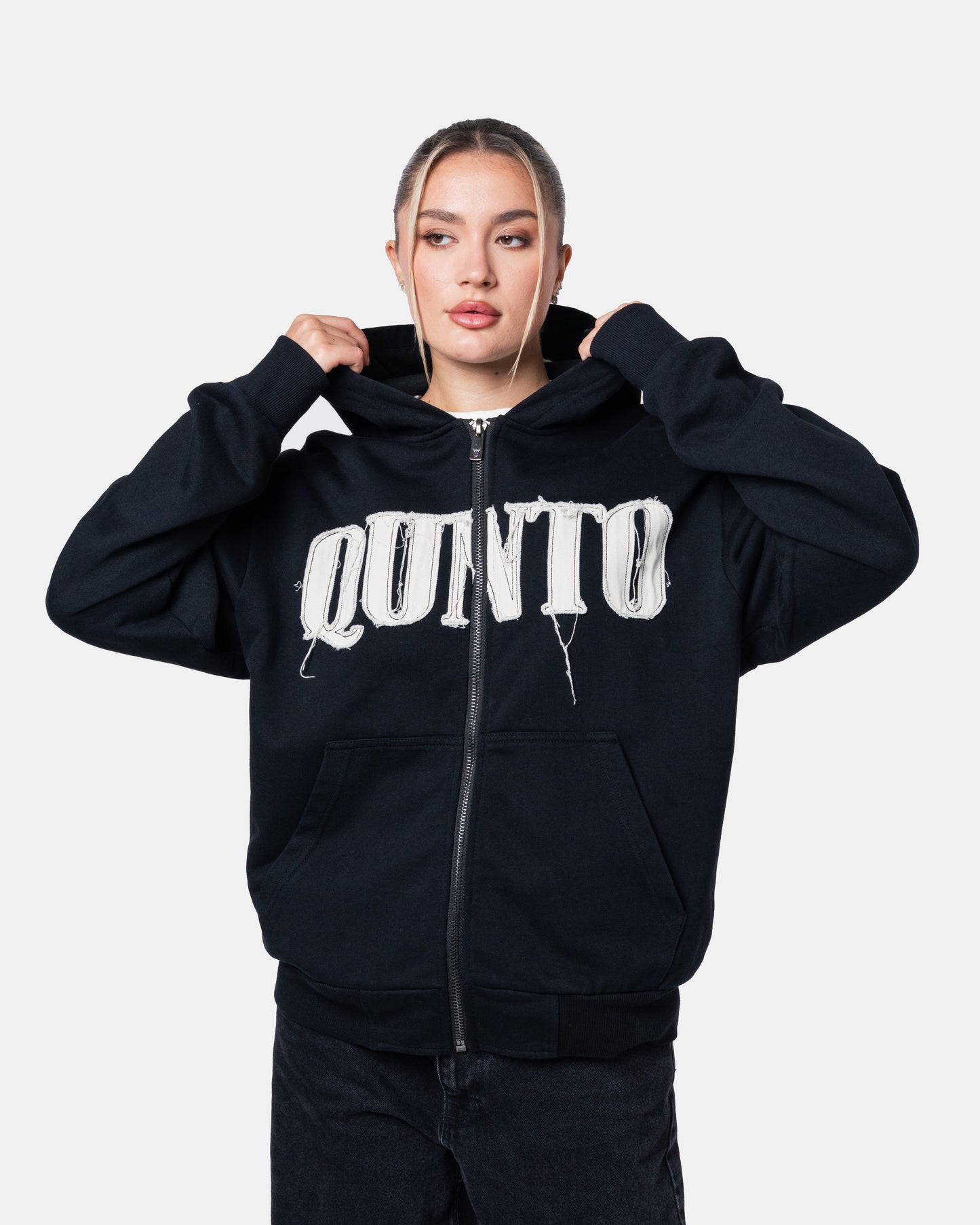 CLASSIC ZIPER HOODIE BLACK