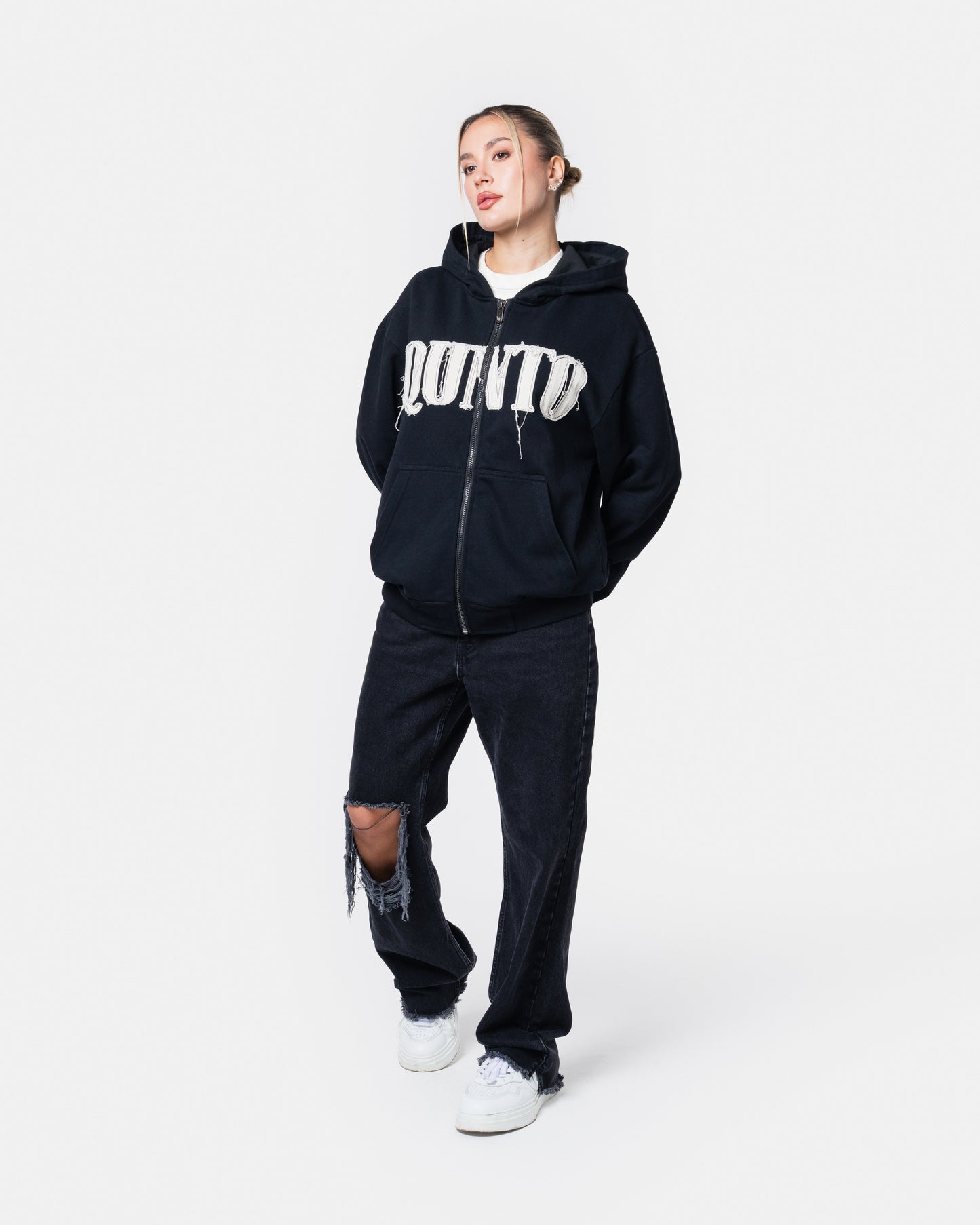 CLASSIC ZIPER HOODIE BLACK