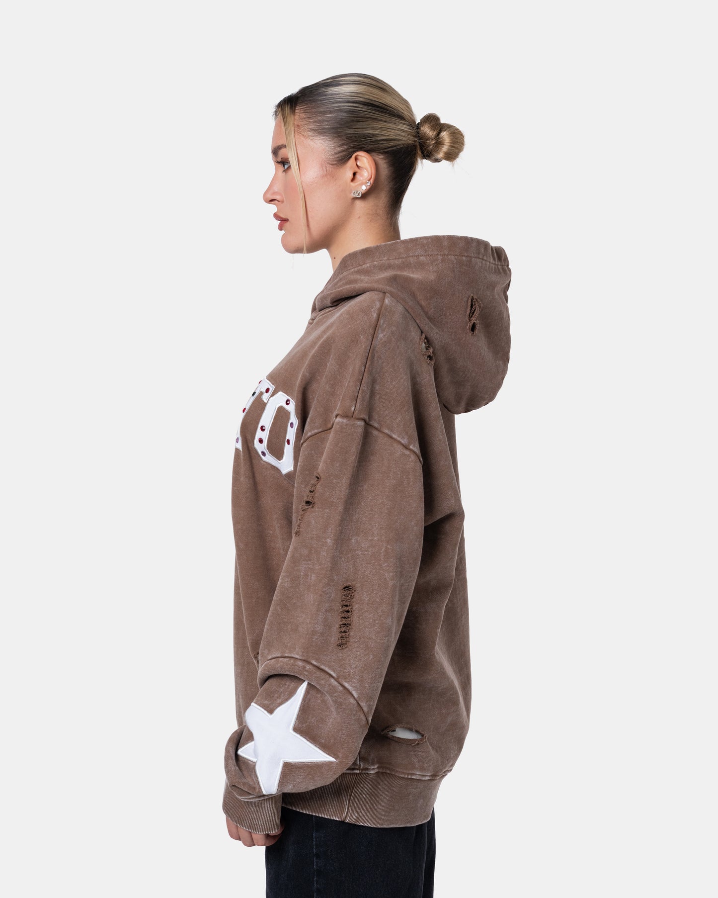 QUNTO STAR HOODIE BROWN