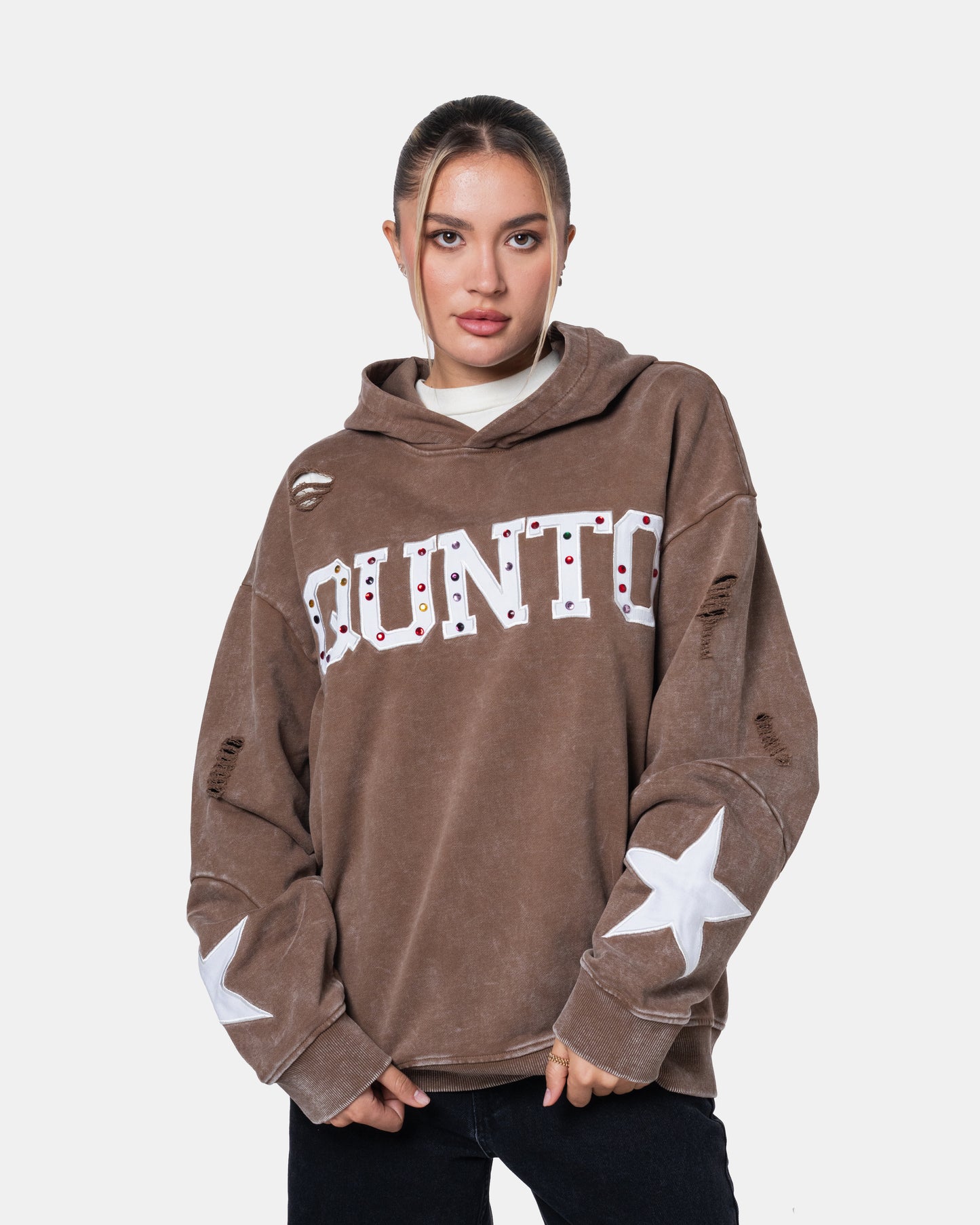 QUNTO STAR HOODIE BROWN