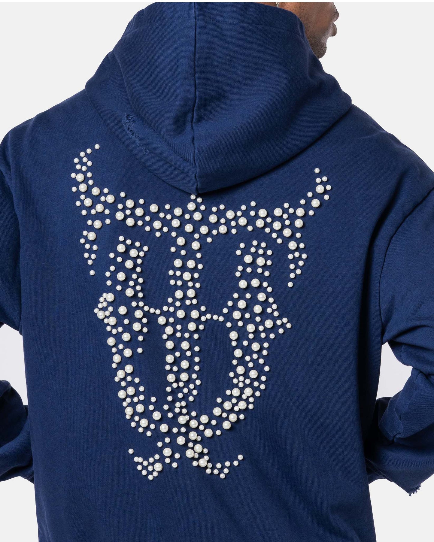 QT DIAMOND ZIPPER HOODIE BLUE
